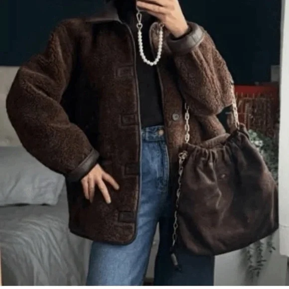 Jasun wu reversible Jacket with Faux Shearling Collar - Picture 2 of 7